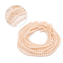 Koraliki Szklane Imitacja Jadeitu, Fasetowany, Beżowy, 4.5x4mm, 82szt/30сm/sznur, 10 sznurów (13WB32607)