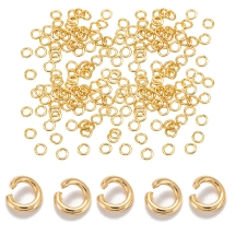 Kółeczka Ogniwka Pojedyncze Otwarte, Stal Nierdzewna do Rękodzieła i Biżuterii, Złoty, 5x1mm, 200szt (13WB32615)