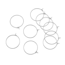 Bigle Koła, Bazy do Kolczyków, Stal Chirurgiczna, 45x40x0.7mm, 100szt (13WB32627)