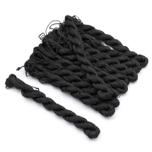 Sznurek Nylonowy Jubilerski do Bransoletek, Makramy i Biżuterii, Czarny, 2mm, około 12m/wiązka 10 wiązek (13WB32633)