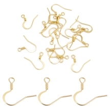 Bigle Otwarte Baza do Kolczyków, Haczyki, Stal Nierdzewna, Pozłacane 18K, 18x16mm, 20szt (13WB32677)