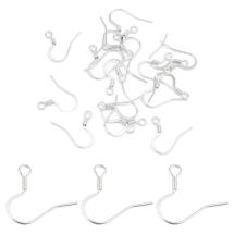 Bigle Otwarte Baza do Kolczyków, Haczyki, Stal Nierdzewna, Srebro, 18x16mm, 20szt (13WB32678)