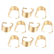 Тримачі для Підвісок, Нержавіюча Сталь, Позолота 18К, 10х8.5х0.5мм, Внутрішній 7.5мм (13WB32682)