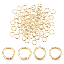 Kółeczka Ogniwka Pojedyncze Otwarte, Stal Nierdzewna do Rękodzieła, Pozłacane 24K, 10x1mm, 100szt (13WB32684)