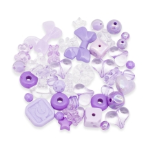 Koraliki Akrylowe, Mieszane Formy, Ciemna Orchidea, 7.5-33mm, 50g~80-150szt, (13WB32717)