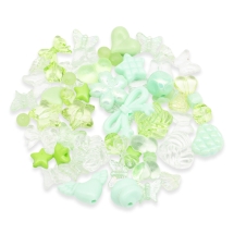 Koraliki Аkrylowe, Mieszane Formy, Jasnozielony, 7.5-33mm, 50g~80-150szt, (13WB32720)