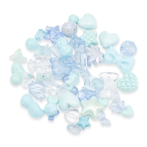 Koraliki Аkrylowe, Mieszane Formy, Jasnoniebieski, 7.5-33mm, 50g~80-150szt, (13WB32721)