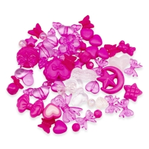 Koraliki Akrylowe, Mieszane Formy, Fioletowo-czerwony, 7.5-33mm, 50g~80-150szt, (13WB32723)