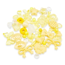 Koraliki Аkrylowe, Mieszane Formy, Żółty, 7.5-33mm, 50g~80-150szt, (13WB32724)