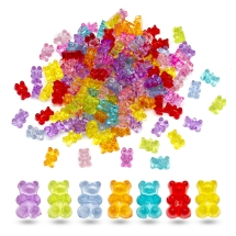 Koraliki Akrylowe Przezroczyste, Misiek, Mix, 12x8x6mm, Otwór 1.6mm, około 500g~1300szt (13WB32728)