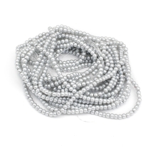Koraliki Perły Szklane Okrągłe Jasnoszare 4-5mm, 200szt/75cm/sznur, 5 sznurów (13WB32733)