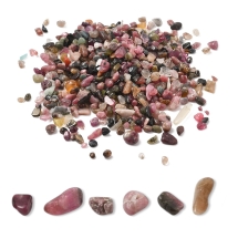 Naturalny Kamień Turmalin, Okruchy, 3-5x3-5mm, bez Otworu, 100g~1700szt (13WB32755)