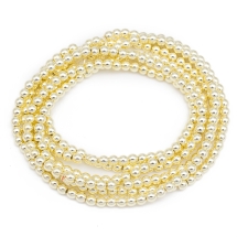 Koraliki Hematyt Syntetyczny Niemagnetyczny, Klasa AАА, Okrągły, Jasne Złoto, 4mm, 100szt/38cm, 3sznury (13WB32765)