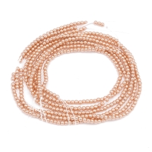 Koraliki Hematyt Syntetyczny Niemagnetyczny, Klasa AАА, Okrągły, Różowe Złoto, 2mm, 175szt/38cm, 3sznury (13WB32795)