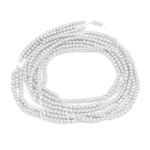 Koraliki Hematyt Syntetyczny Niemagnetyczny, Klasa AАА, Okrągły, Srebrny, 2mm, 175szt/38cm, 3sznury (13WB32799)