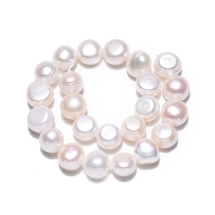 Koraliki Naturalne Perły Słodkowodne, Polerowane do Biżuterii, Kremowo-biały, 7-8mm, 24szt/17cm/sznur (13WB32820)