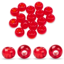 Koraliki Szklane, Modułowe do Bransoletek, Rondel, Czerwony, 14-15x10mm, 100szt (13WB32880)