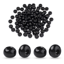 Koraliki Szklane, Modułowe do Bransoletek, Rondel, Czarny, 14-15x10mm, 100szt (13WB32881)