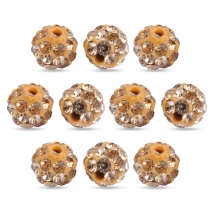 Koraliki Shamballa z Cyrkoniami, Klasa A, z Gliny Polimerowej, Okrągły, Jasnoszary Topaz, 4mm, 10szt (13WB32967)