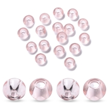 Koraliki Szklane, Modułowe do Bransoletek, Rondel, Mglista Róża, 14-15x10mm, 20szt (13WB33026)