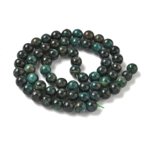 Koraliki Naturalny Kwarc Szmaragdowy, Okrągłe, 6-6.5mm, Otwór 0.8-1mm, około 56szt/38cm/sznur (13WB33081)