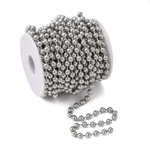 Ланцюг Плетіння Перлина, Нержавіюча Сталь, Паяна, 6мм, 10м/котушка, (13WB32864)