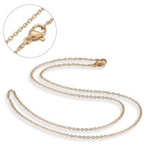 Намисто з Нержавіючої Сталі, Ланцюг, Плетіння Якірне, Золото, 45см, Ланки: 2x1.5x0.2мм, (13WB32685)