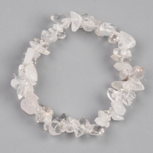 Браслет Унісекс з Намистин Натурального Гірського Кришталю Еластичний, 4.5-5см, Намистини 2-15мм, (13WB32773)