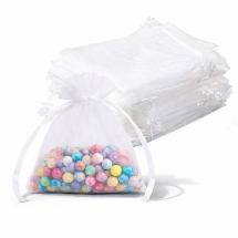 Подарунковий Мішечок з Органзи, Прозорий, Білый, 18x13см, (13WB32885)