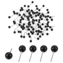 Oczy-Koraliki Plastikowe dla Zabawek, Czarny 6mm Pin 17x0.6mm 100szt (13WB32891)