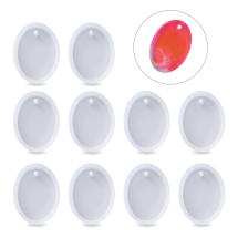 Forma Silikonowa, Mold, Wisiorek do Rękodzieła, Owalna, 28x21x7mm, Wewnętrzny rozmiar 25x18mm, 10szt (13WB32903)