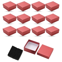 Подарункова Коробочка для Прикрас, поролон усередині, Цегляний, 7.4х7.4х3.2см, усередині 6.9х6.9см, (13WB33061)