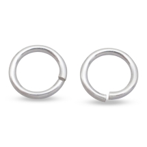 Срібло 925 Кільця Сполучні Одинарні Відкриті, Родієве Покріття, Платина 6х0.8мм, Внутришний діаметр 4мм, (13WB32805)