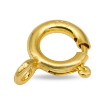 Srebro 925, Zapięcie Kółko Sprężynowy, Pozłacany 18K do Rękodzieła i Biżuterii, 11.5x9.5mm, Otwór 2mm, 1szt (13WB32806)