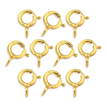 Srebro 925, Zapięcie Kółko Sprężynowy, Pozłacany 18K, 7.5x6x2.5mm, 1szt (13WB32816)