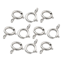 Срібло 925 Застібка Кільце Пружинне, Real Platinum Plated, 7.5х6х2.5мм, (13WB32817)