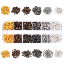 Набір Фурнітури для виготовлення Прикрас, Латунь і Залізо, 2400шт/набор, (13WB32839)