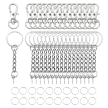 Набір Застібки Карабіни-Лобстер і З'єднувальні Кільця, 50шт/набір, (13WB32855)