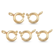 Zapięcie Kółko Sprężynowe, Stal Nierdzewna, Powłoka Jonowa (IP), Złoty, 7.5x5x1.2mm, 5szt (13WB32905)