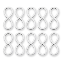 Łącznik Nieskończoność, Stal Nierdzewna, 2 otwory do Rękodzieła, 21.5x7.5x1mm, otwór 5.5x8.5mm, 10szt, (13WB32960)