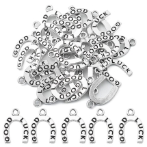 Zawieszki Podkowa, Tybetański Styl, Stop Biżuterii, Antyczne Srebro, 18x12x1.5mm, 30szt (13WB32962)