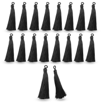 Zawieszki Frędzle Chwosty Poliestrowe do Rękodzieła i Biżuterii, Czarny, 8-9сm, 20szt, (13WB32972)