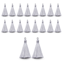 Zawieszki Frędzle Chwosty Poliestrowe do Rękodzieła i Biżuterii, Jasnoszary, 8-9сm, 20szt, (13WB32975)