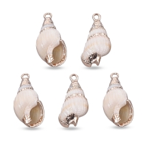 Кулон Морський Перламутр, Мушля, Гальванічне Покриття, Бежевий, 19-29х9-13х8-10мм, Отвір 1.6мм, (13WB32985)