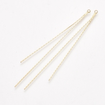 Підвіска-китиця з Ланцюжків, Латунь, Позолота 18K, 77х2х0.5мм, Отвір 1.6 мм, (13WB32986)