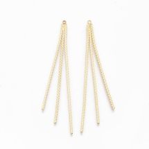 Підвіски Ланцюжки Латунь, Позолота 18К, 62х3мм, Отвір 1.2мм, (13WB32988)