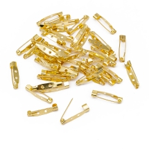 Baza do Broszki, Szpilka, Żelazne, Złoty, 25x5mm, 2 Otwory do Rękodzieła i Biżuterii, Otwór 2mm, 500szt (13WB33011)