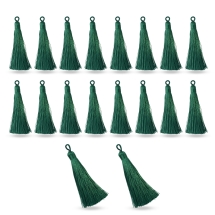 Zawieszki Frędzle Chwosty Poliestrowe do Rękodzieła i Biżuterii, Ciemnozielony, 8-9сm, 20szt, (13WB33029)