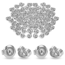 Zatyczki do Kolczyków, Stal Nierdzewna, 6.5x6x3.5mm, Otwór 1.2mm, 100szt (13WB33049)