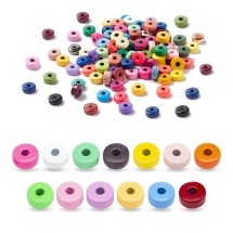 Koraliki Heishi Emaliowane, Stop Jubilerski, Płaskie Okrągłe, Mix, 5x2-2.5mm, 100szt (13WB33065)